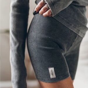 Mikita Dark Ribbed Biker Shorts Women's Size XS New with Tags